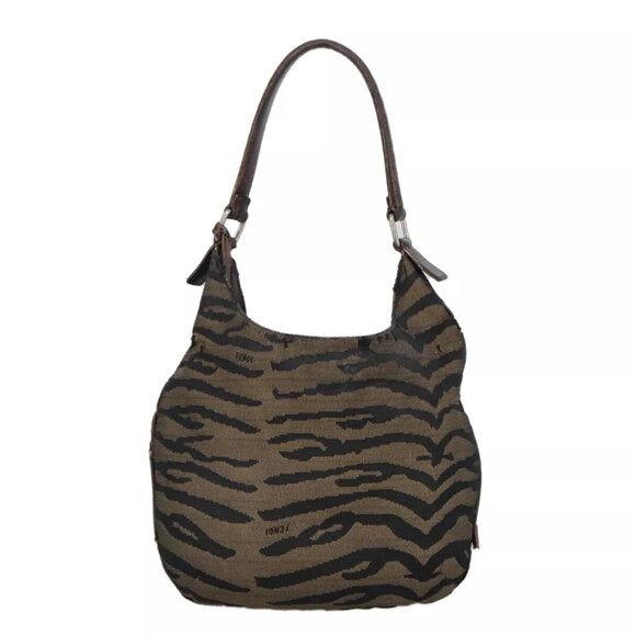 FENDI Hand Bag Canvas Brown Auth - Picture 3 of 16